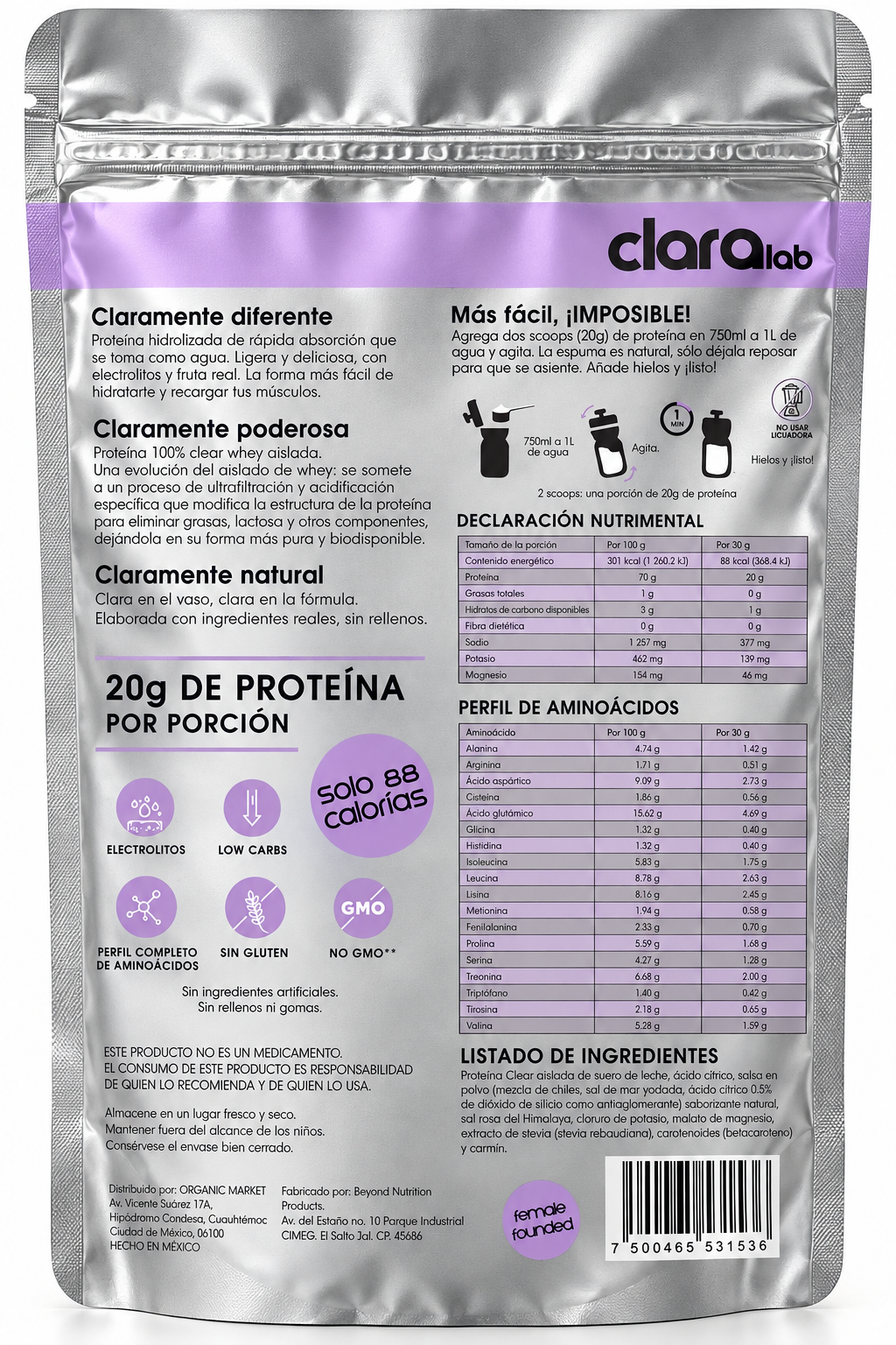 protein water sandía, limón y chile